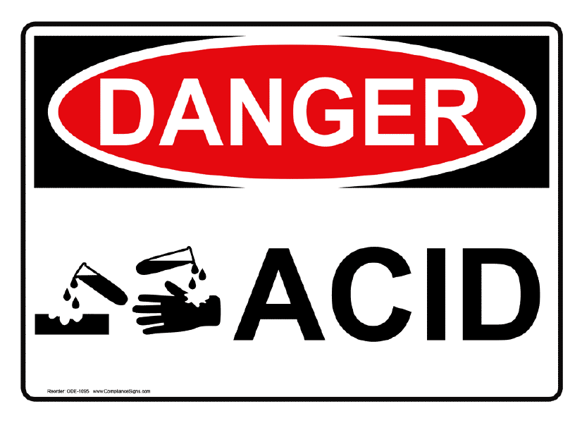 Laboratory Labels & Stickers: Danger: Acid Storage Image | EH&S